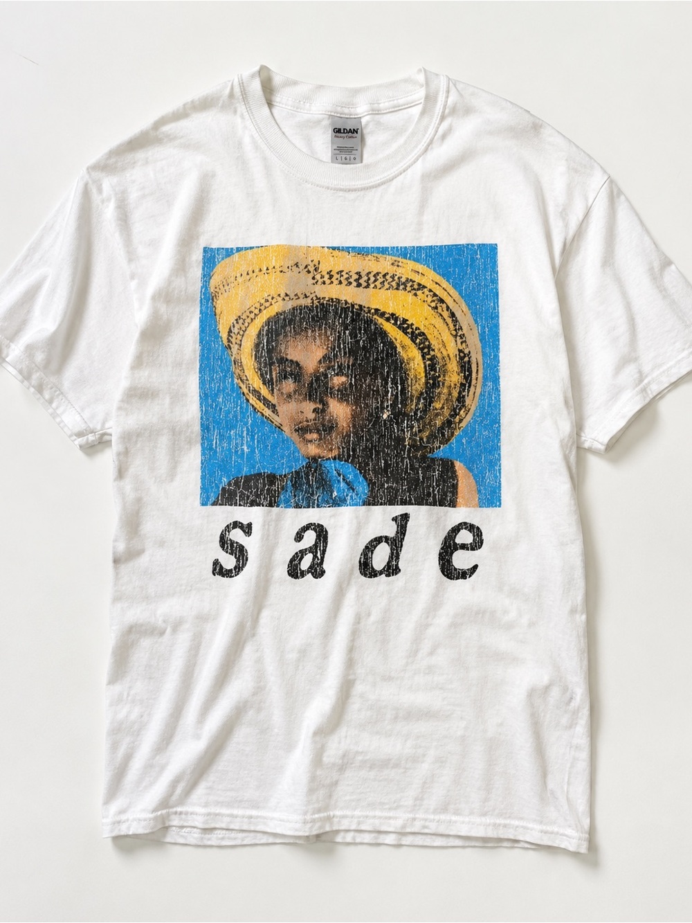 Gildan White Heavy Cotton Crewneck Tee UNISEX SIZE L